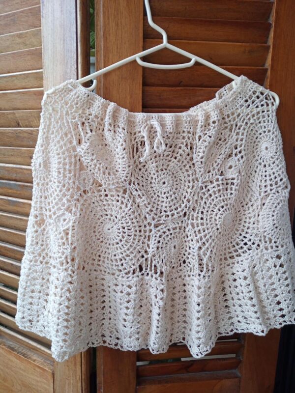 tejido crochet, tejido de hilo, pollera tejida, pollera de hilo