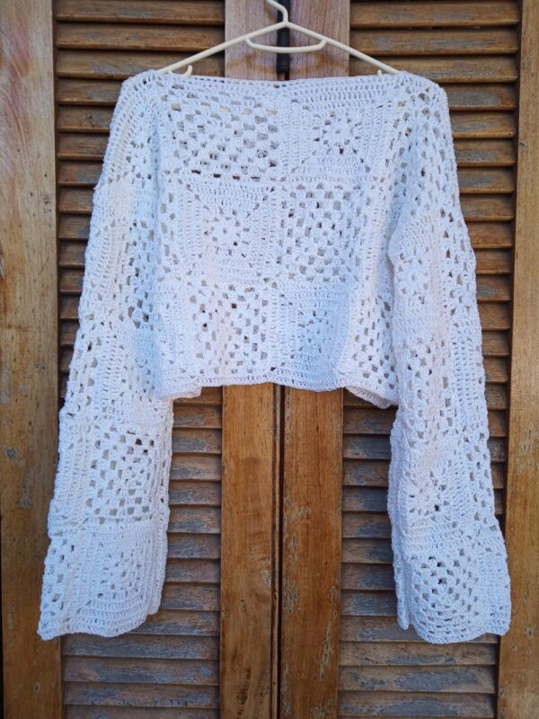 sweater crochet, tejido de hilo, sweater tejida, sweater de hilo